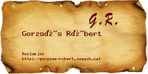 Gorzsás Róbert névjegykártya